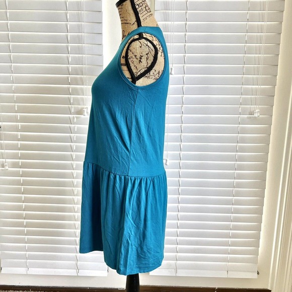 Eileen Fisher Midi Tank Dress Womens Petite Small/Medium Baby Blue Drop Waist - Picture 6 of 8